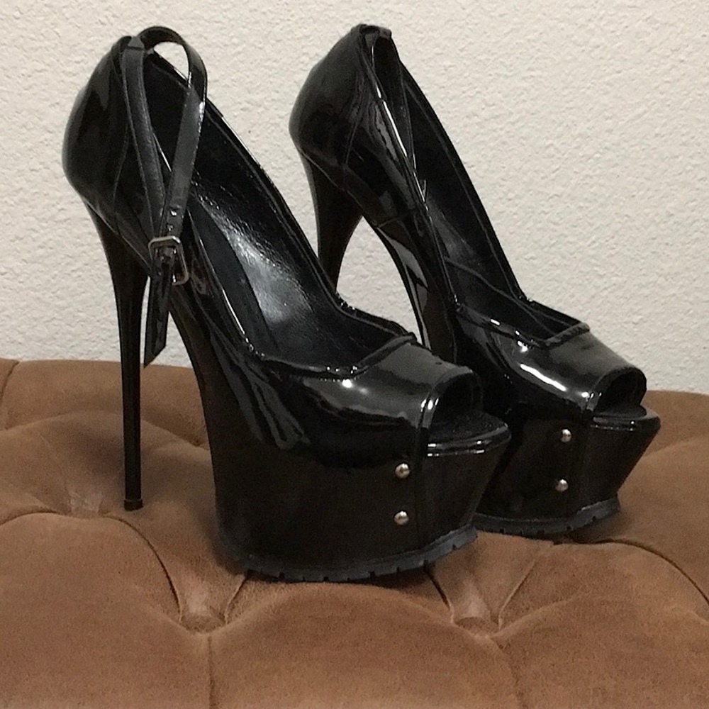 Sky high stiletto platform heels